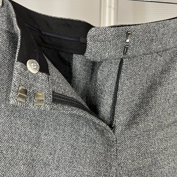 Elie Tahari 98% Wool Medium Gray Tweed Wide Leg Trouser Pants Sz 6 - Picture 4 of 15